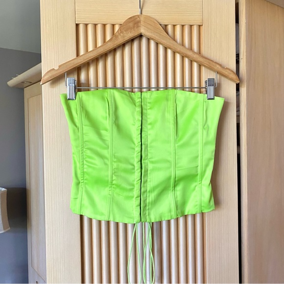 Danielle Guizio satin corset bustier top green - Picture 3 of 11